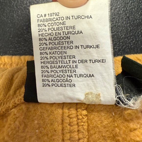 Timberland Men’s XL Mustard Yellow Jogger Pants Elastic Patch Athletic Fleece - Picture 10 of 12